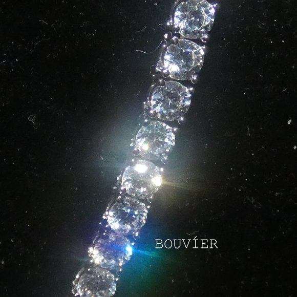 18K White Gold Diamond 4mm Tennis Chain - Picture 2 of 2